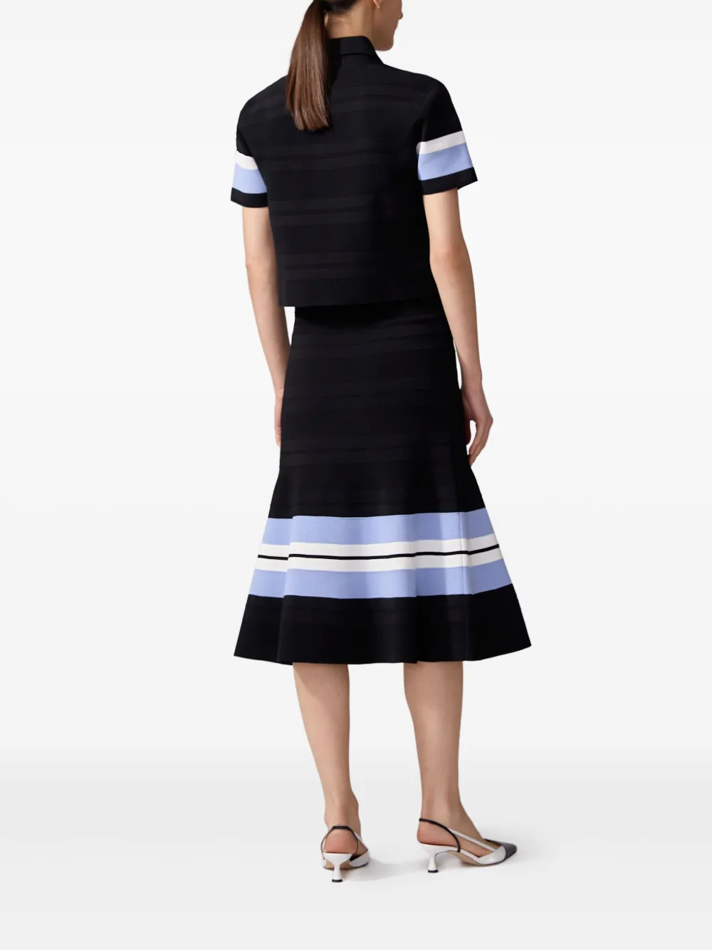 Carolina Herrera striped midi skirt Zwart