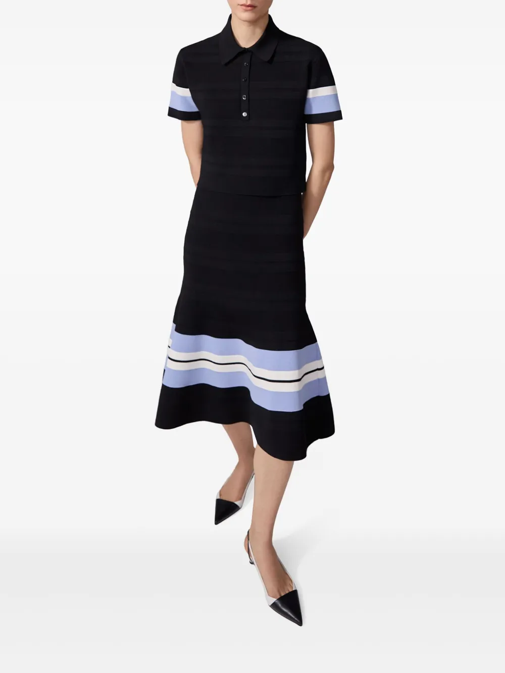 Carolina Herrera striped midi skirt Zwart