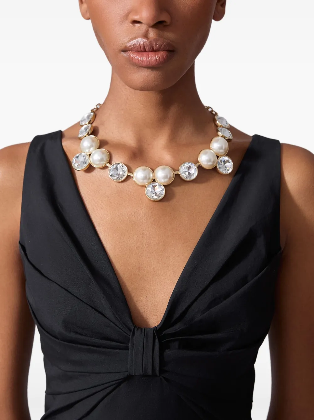 Carolina Herrera Halsketting met parels en kristallen - Goud