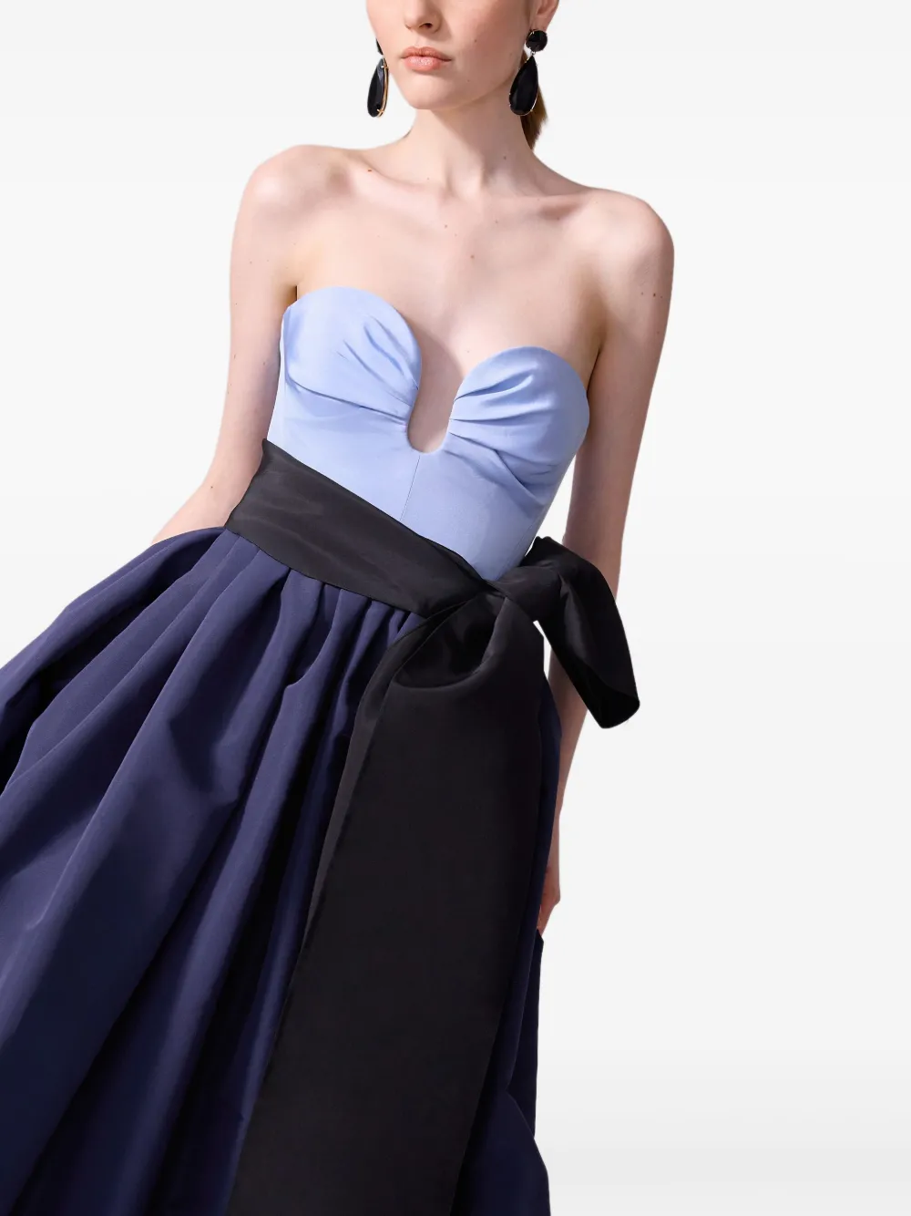 Carolina Herrera Colourblock Gown In Blue