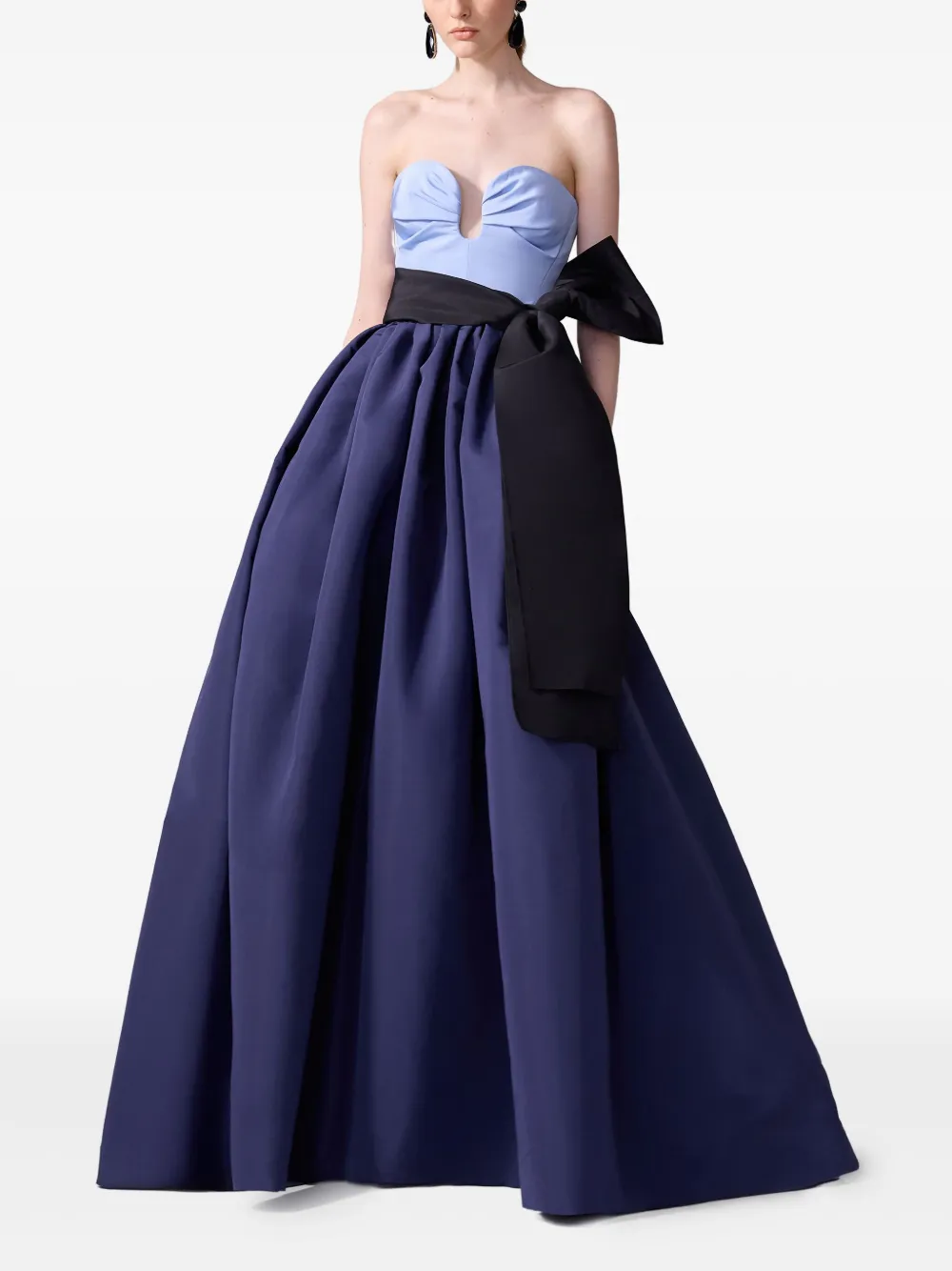 Carolina Herrera Colourblock Gown In Blue