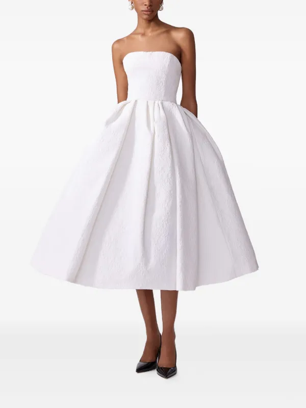 Carolina Herrera cloqué-effect Midi Dress White FARFETCH JO