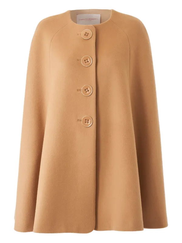 Carolina Herrera Wool Cape in Neutrals