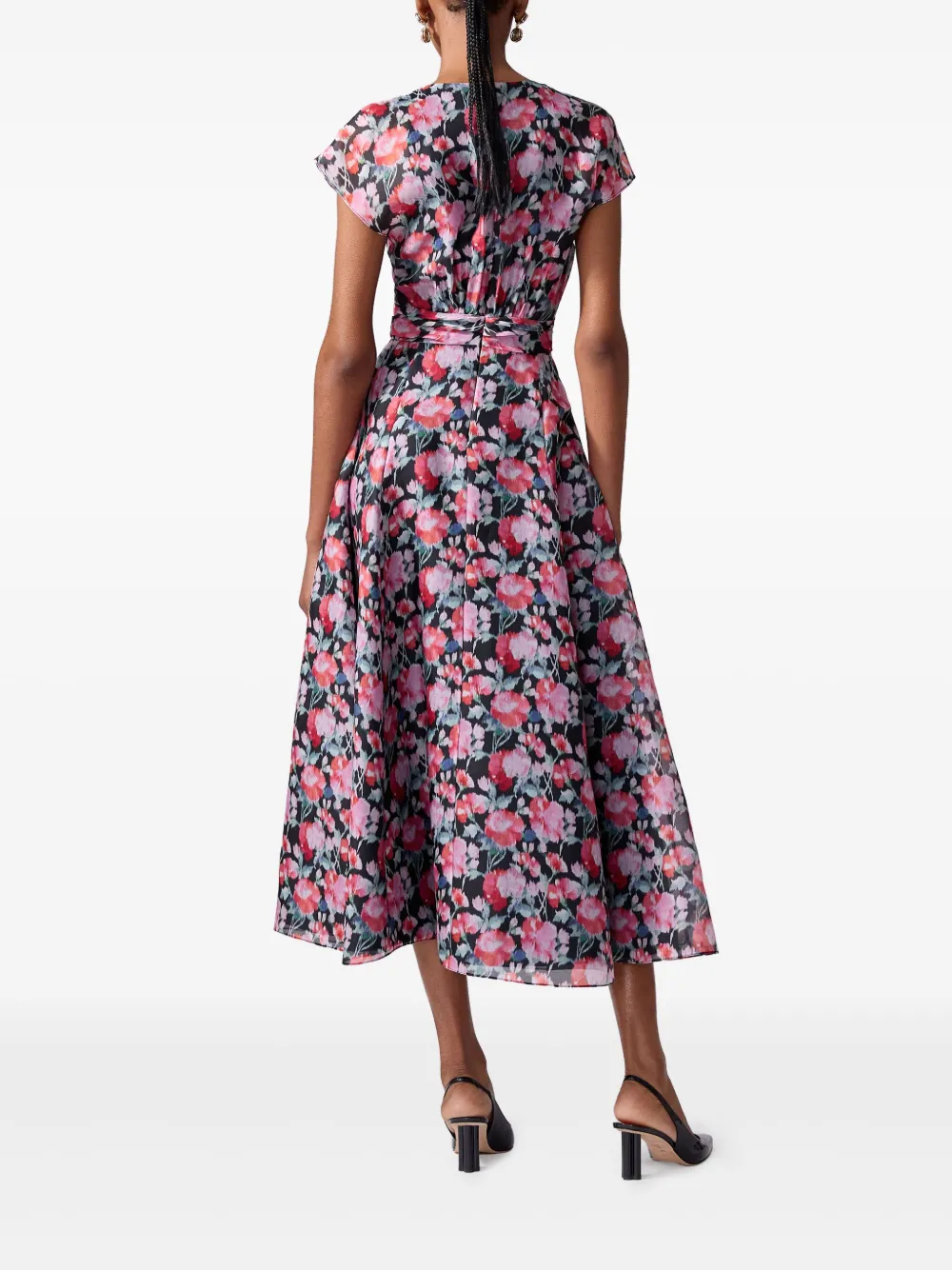Carolina Herrera Midi-jurk met pioen-print Roze
