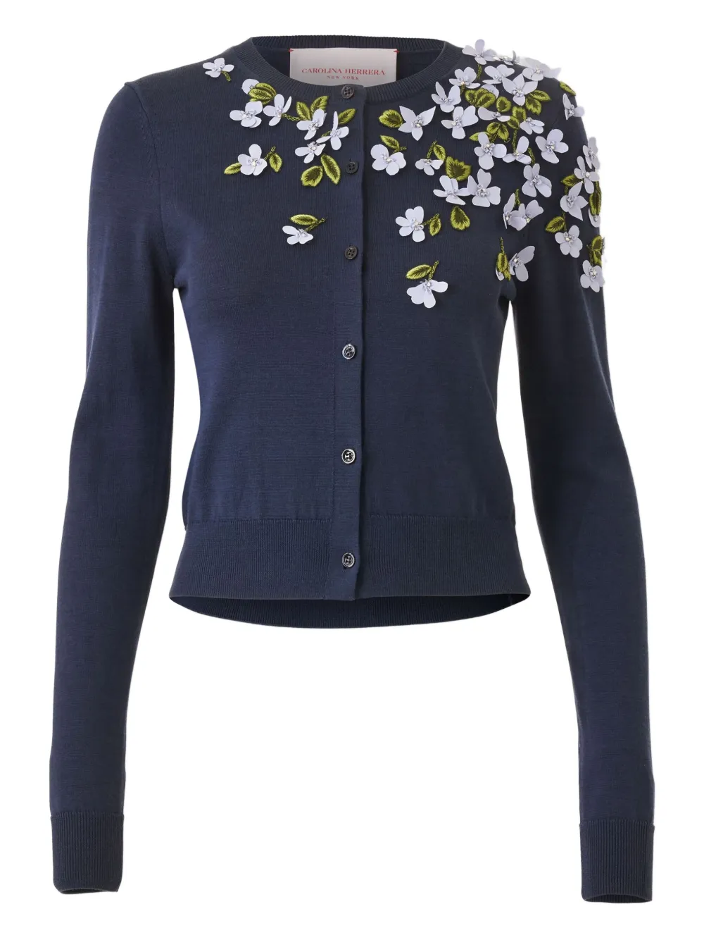 Carolina Herrera Vest met bloemapplicatie Blauw