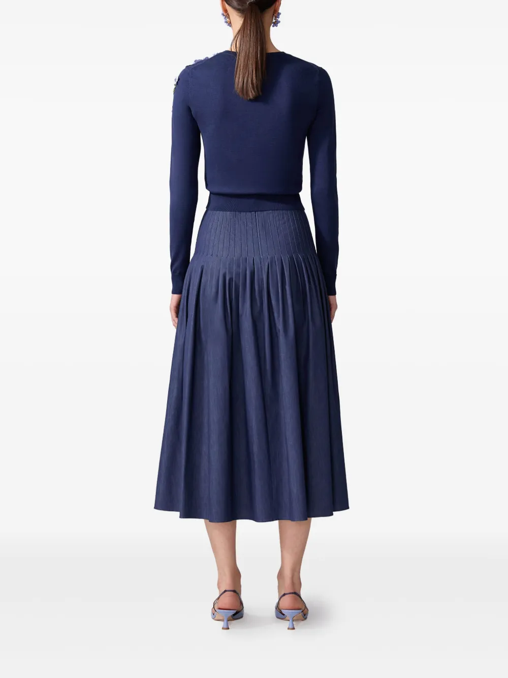 Carolina Herrera Vest met bloemapplicatie Blauw