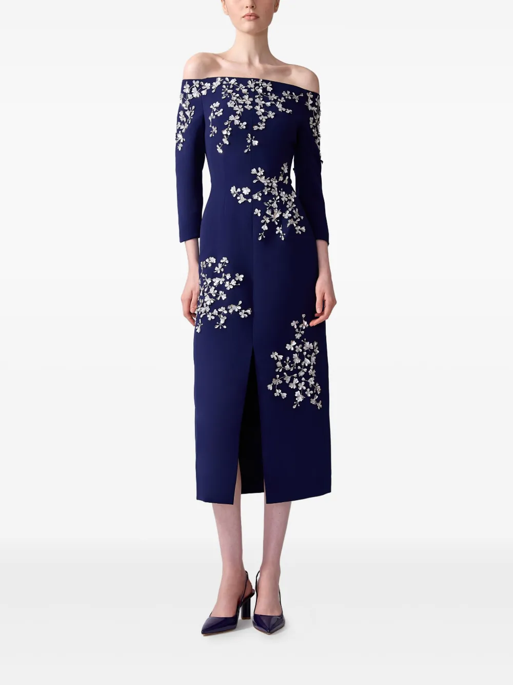 Carolina Herrera floral-embroidered midi dress | Cocktail & Party Dresses | Image 2
