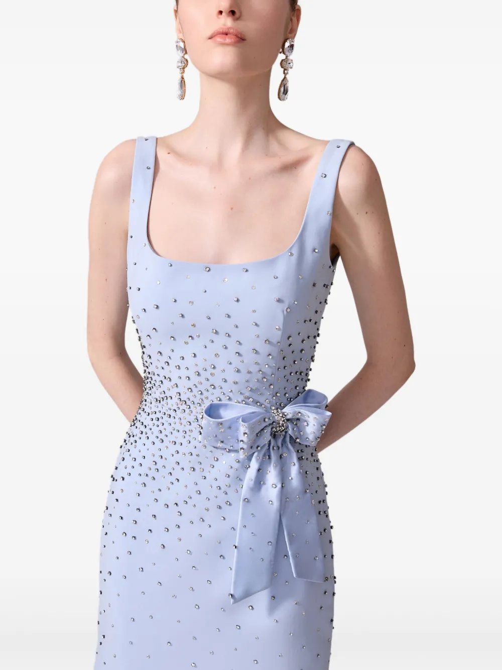 Carolina Herrera Midi-jurk verfraaid met kristallen Blauw