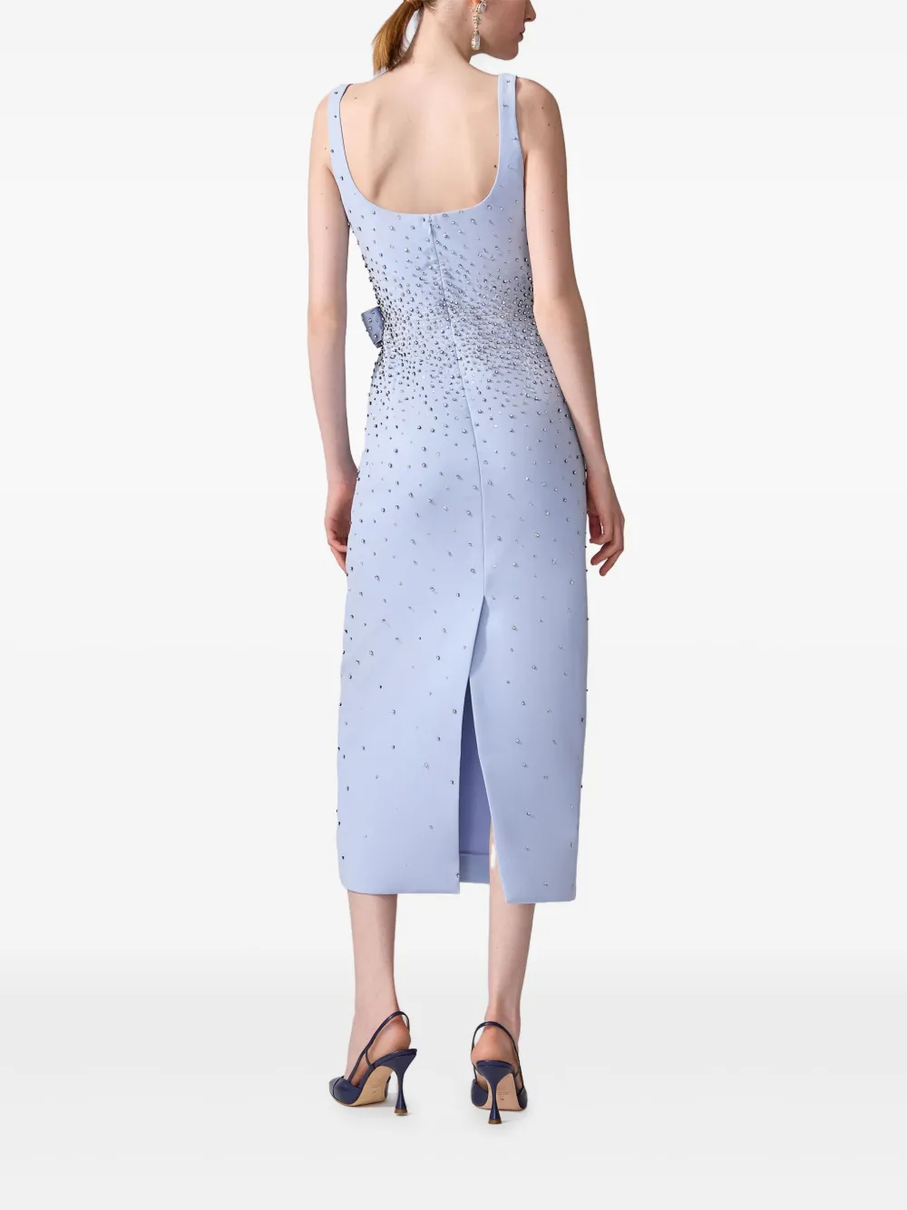 Carolina Herrera Midi-jurk verfraaid met kristallen Blauw