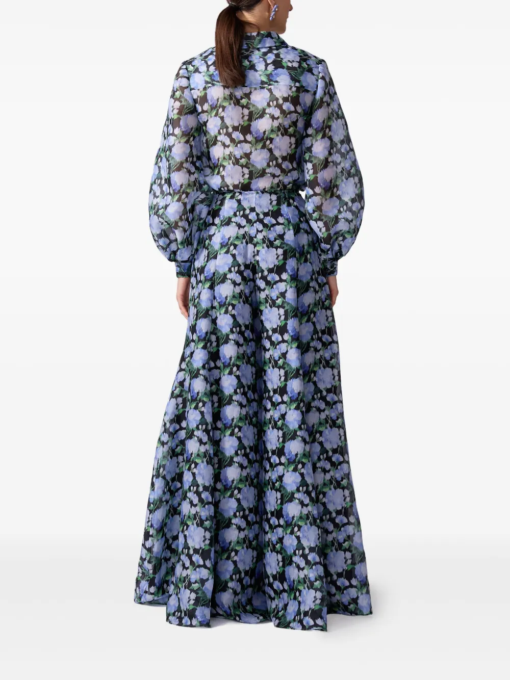Carolina Herrera Blouse met pioen-print Blauw