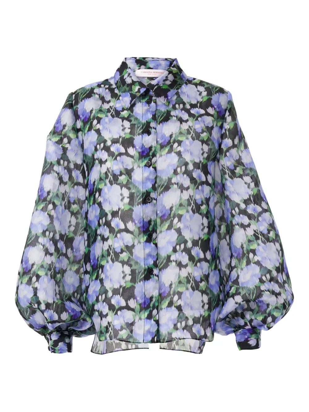 Carolina Herrera Blouse met pioen-print Blauw