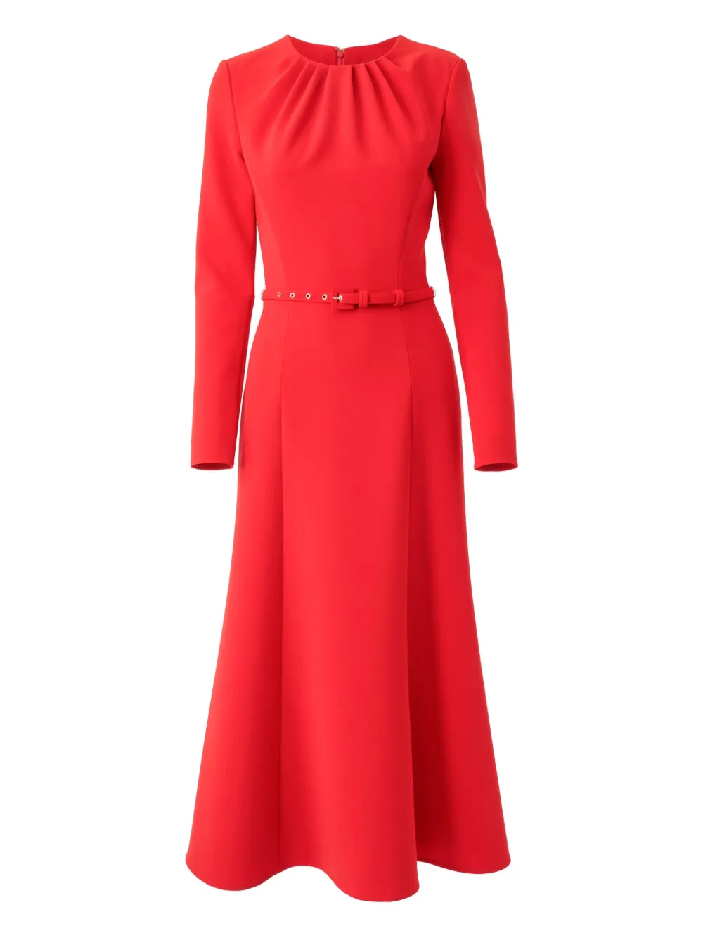Carolina Herrera Midi-jurk met ceintuur Rood