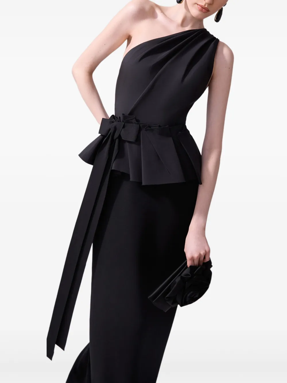 Carolina Herrera Avondjurk met strikdetail Zwart