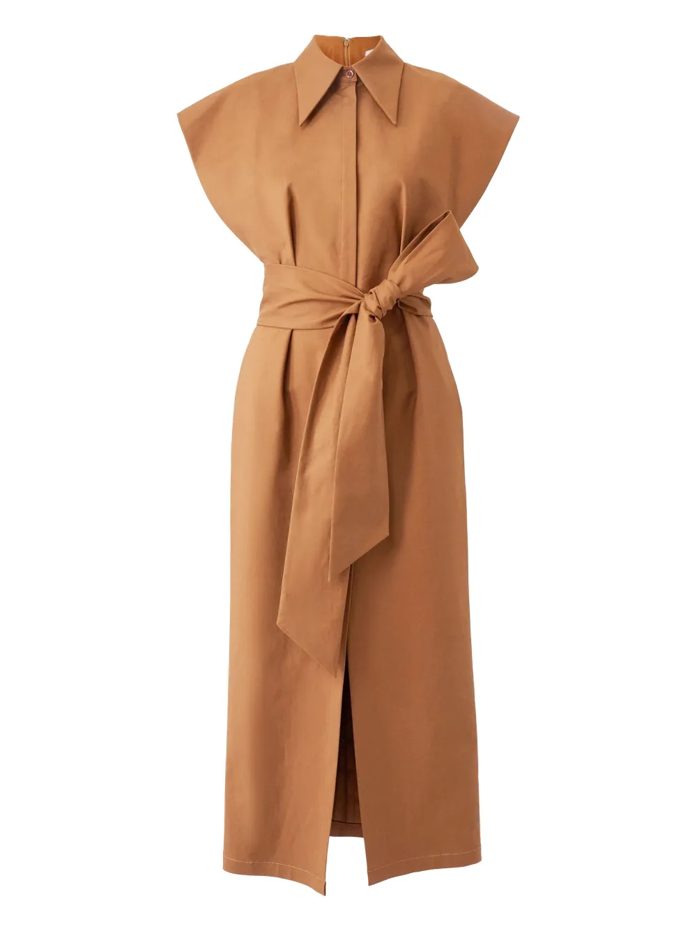 Carolina Herrera Midi-jurk met kapmouwen Bruin