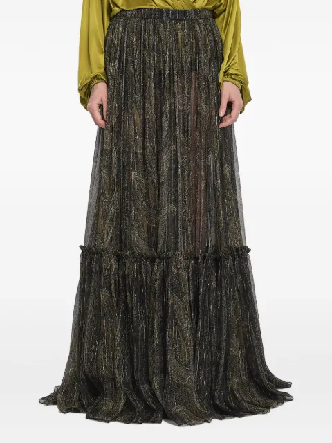 Saint Laurent falda a capas con motivo de cachemira