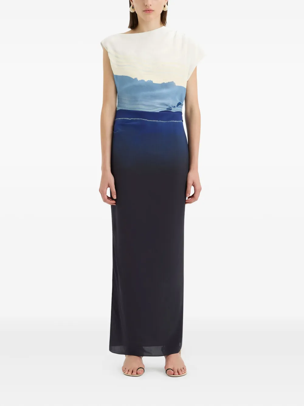 SIR. silk midi dress - Blauw