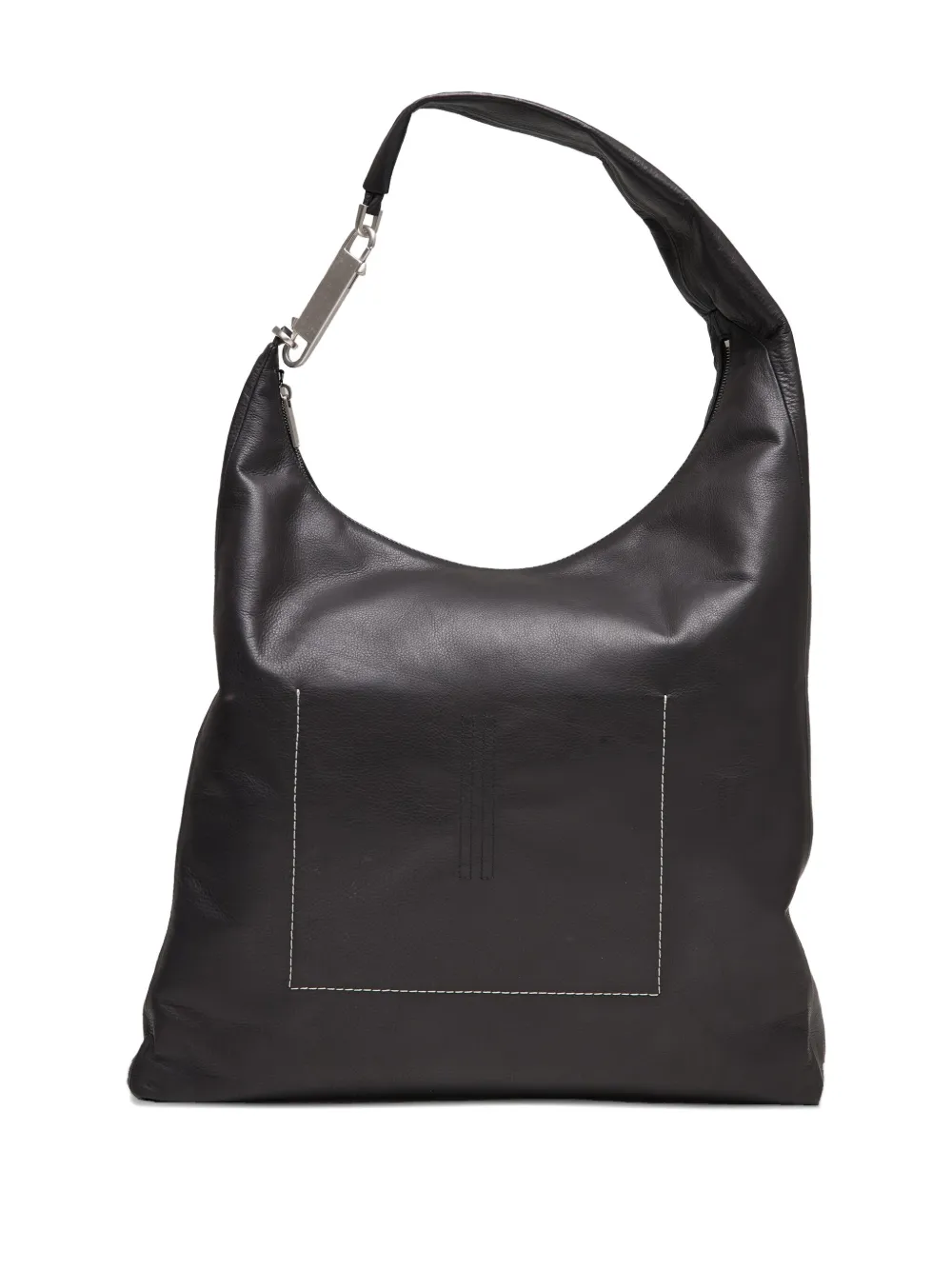 Rick Owens Slouchy leren schoudertas - Zwart