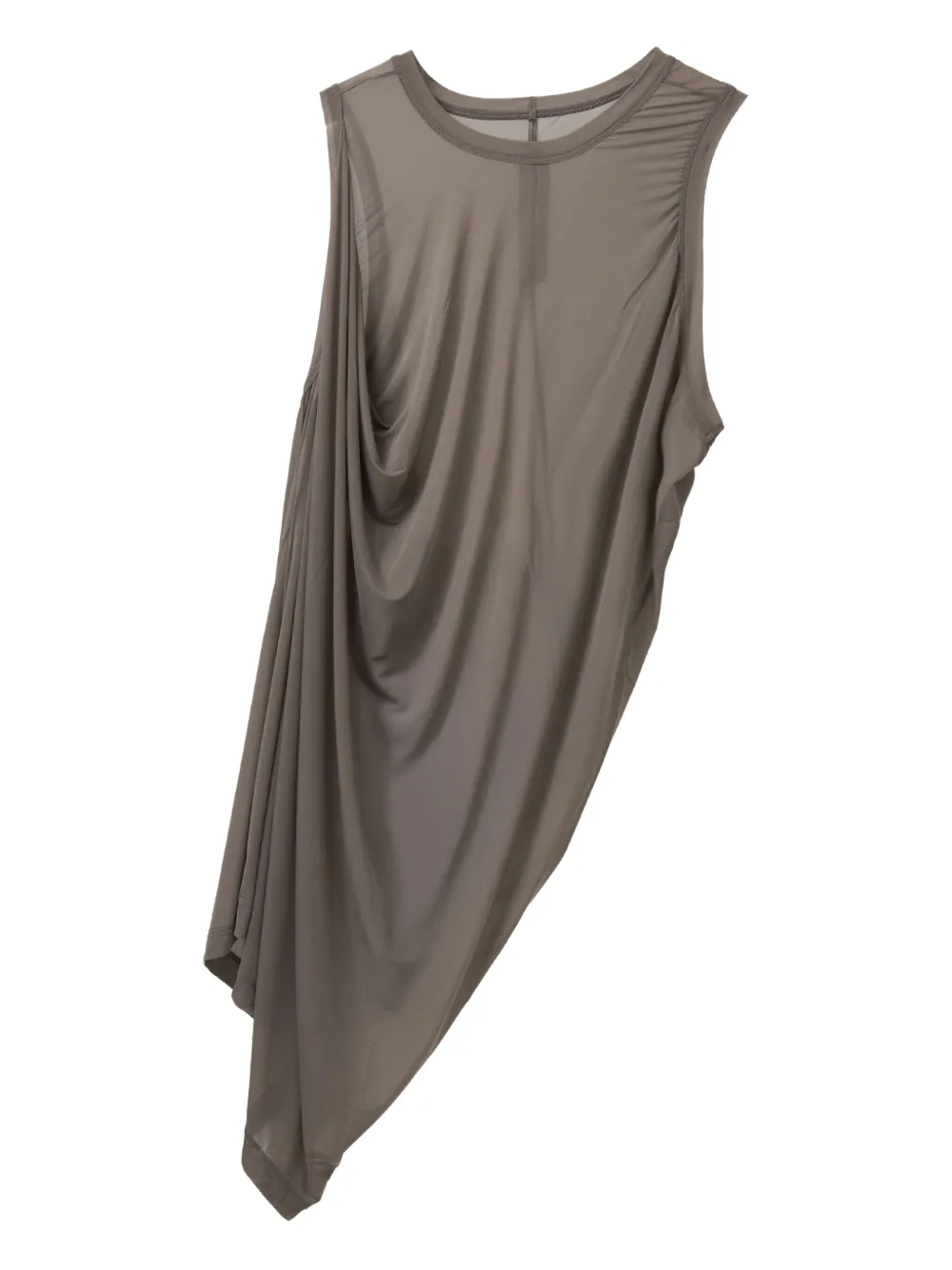 Rick Owens asymmetrical draped tank top | Brown | Image 1