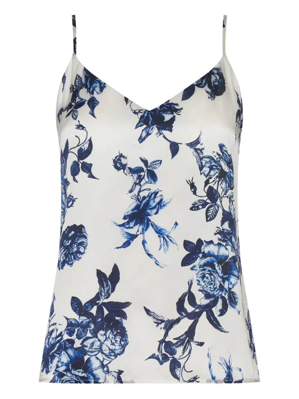 L'Agence floral spaghetti-strap top | White | Image 1
