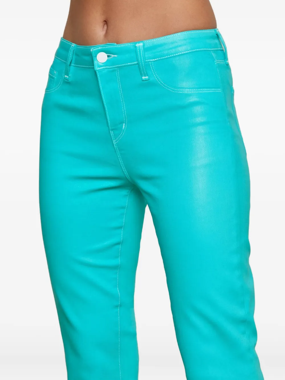 L'agence Tati High-rise Cropped Micro Bootcut Jeans In Blue