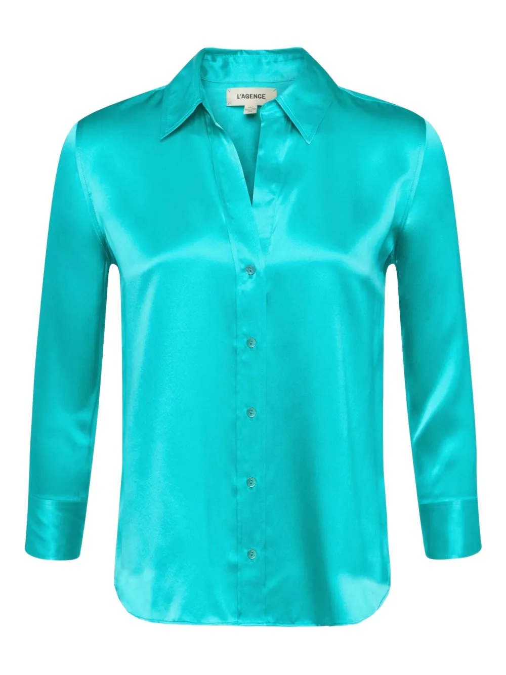 L'Agence three-quarter sleeve silk shirt | Blue | Image 1