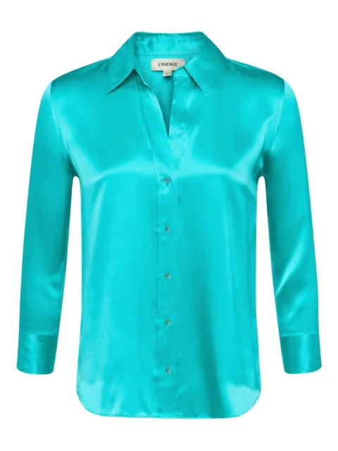 L'Agence three-quarter sleeve silk shirt 