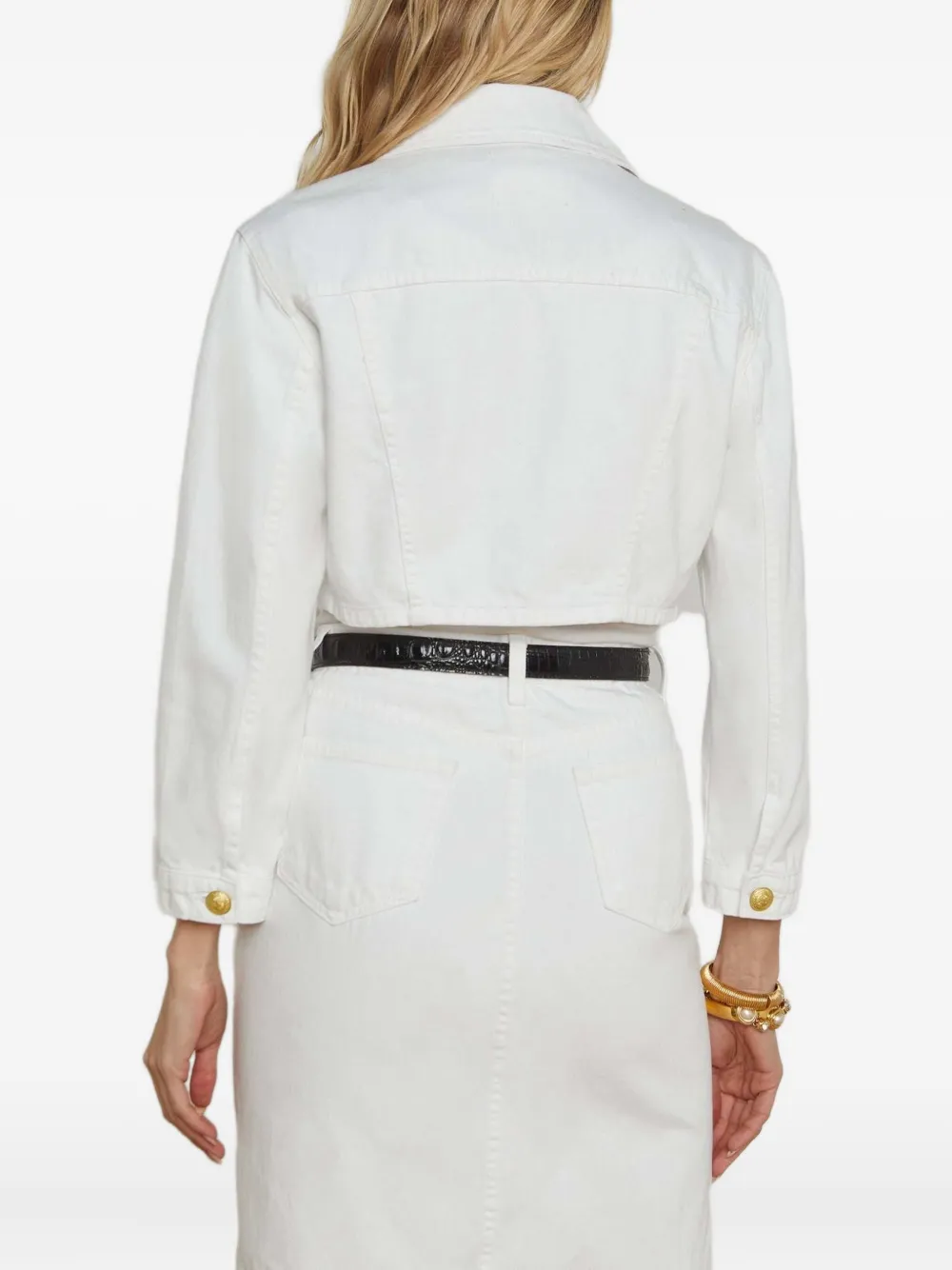 L'Agence Geneive cropped denim jack Wit