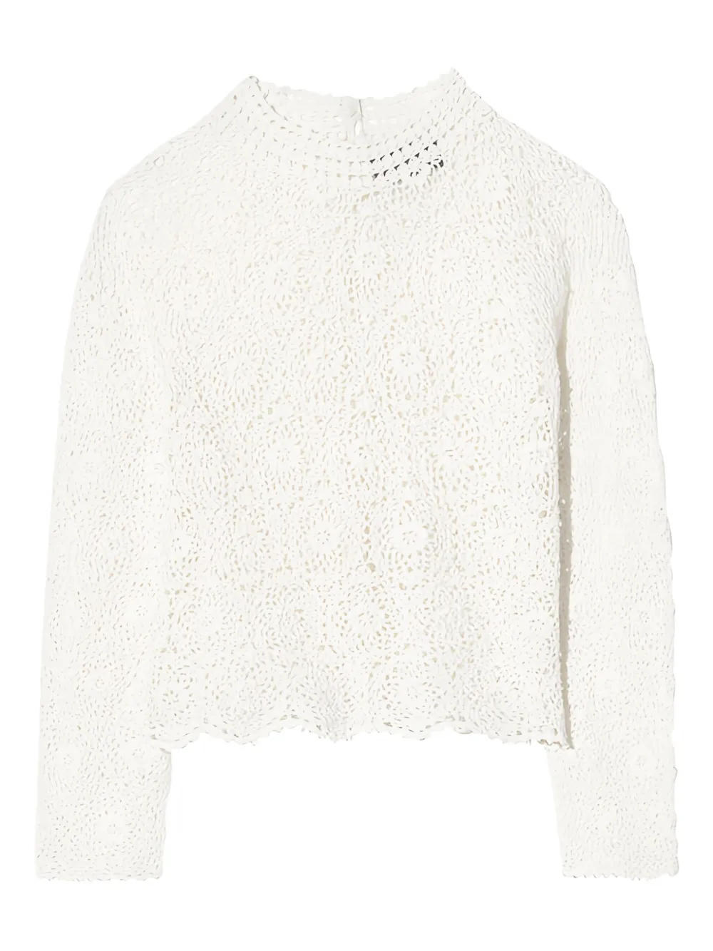 Nili Lotan Gibson crochet mock-neck sweater | Neutrals | Image 1