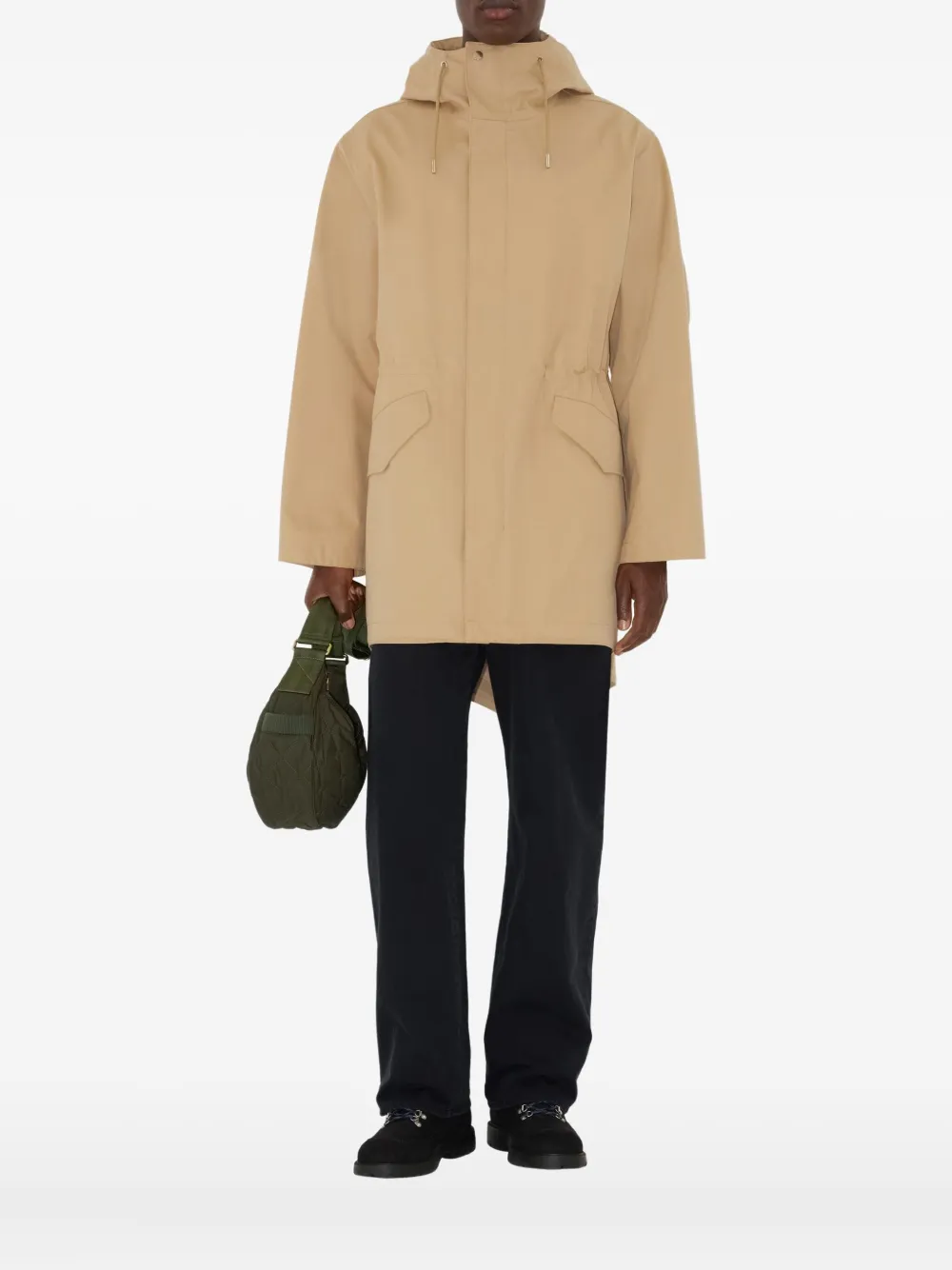 bonded gabardine parka