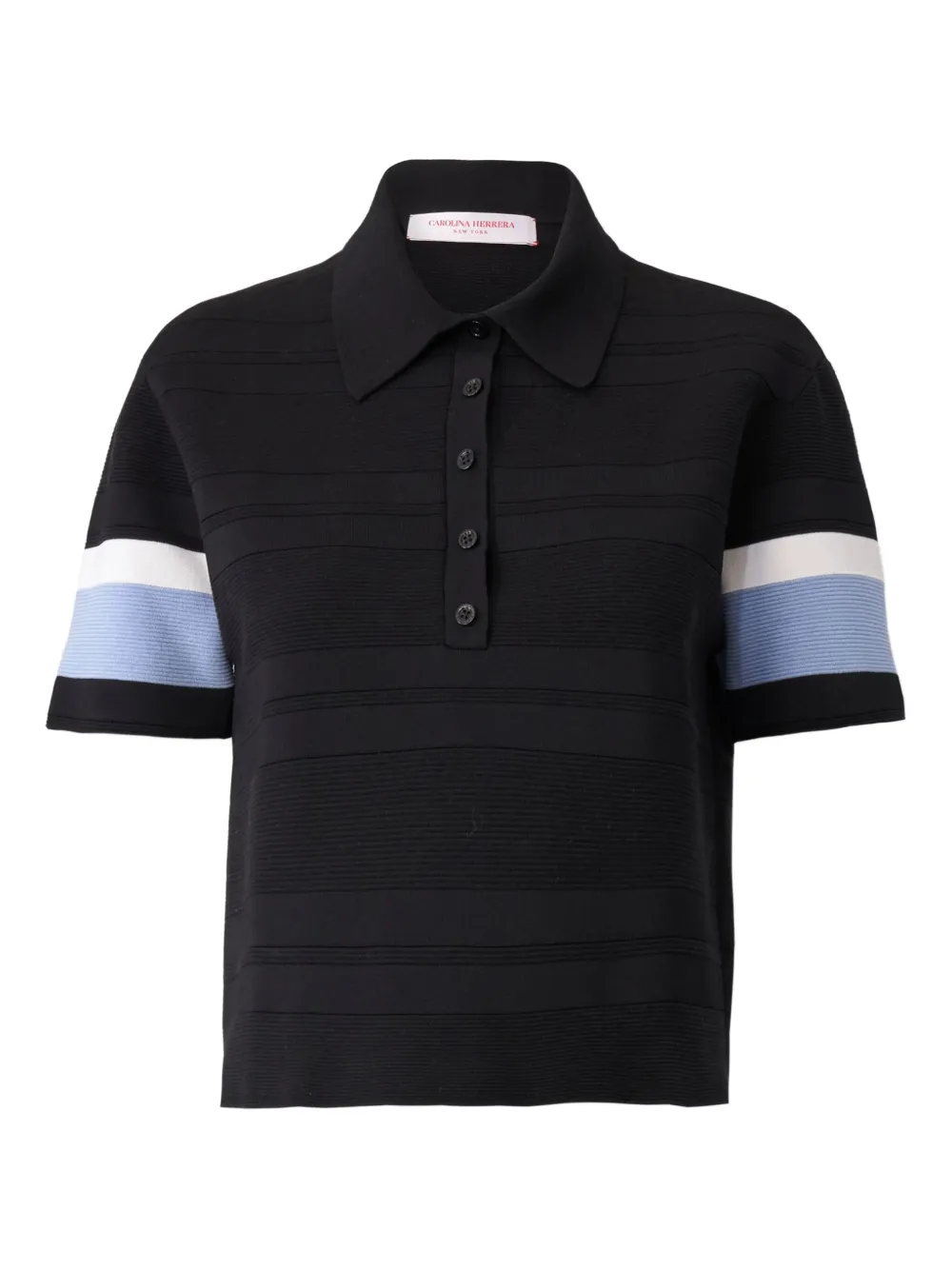 Carolina Herrera Polotop met gestreept detail Zwart