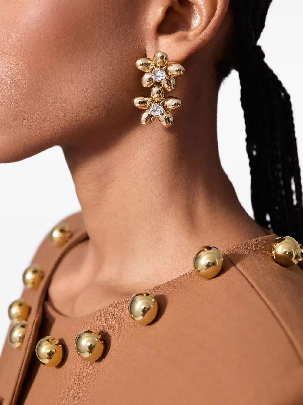 Carolina Herrera Double Flower oorbellen - Goud