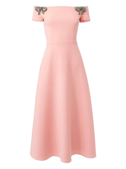 Carolina Herrera bow-appliqué midi dress
