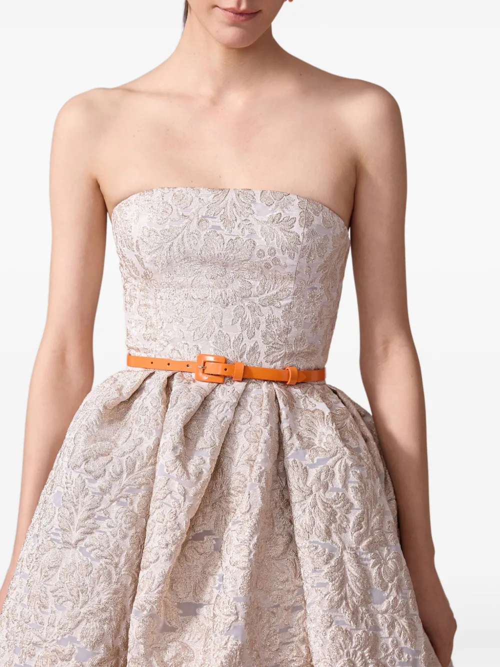 Carolina Herrera Avondjurk met brokaat-effect Goud