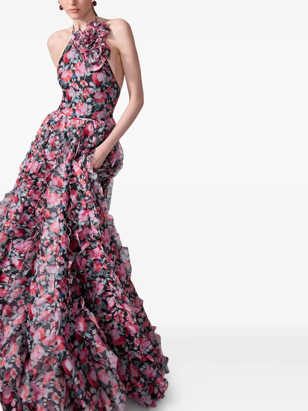 Carolina Herrera Avondjurk met klaprozenprint