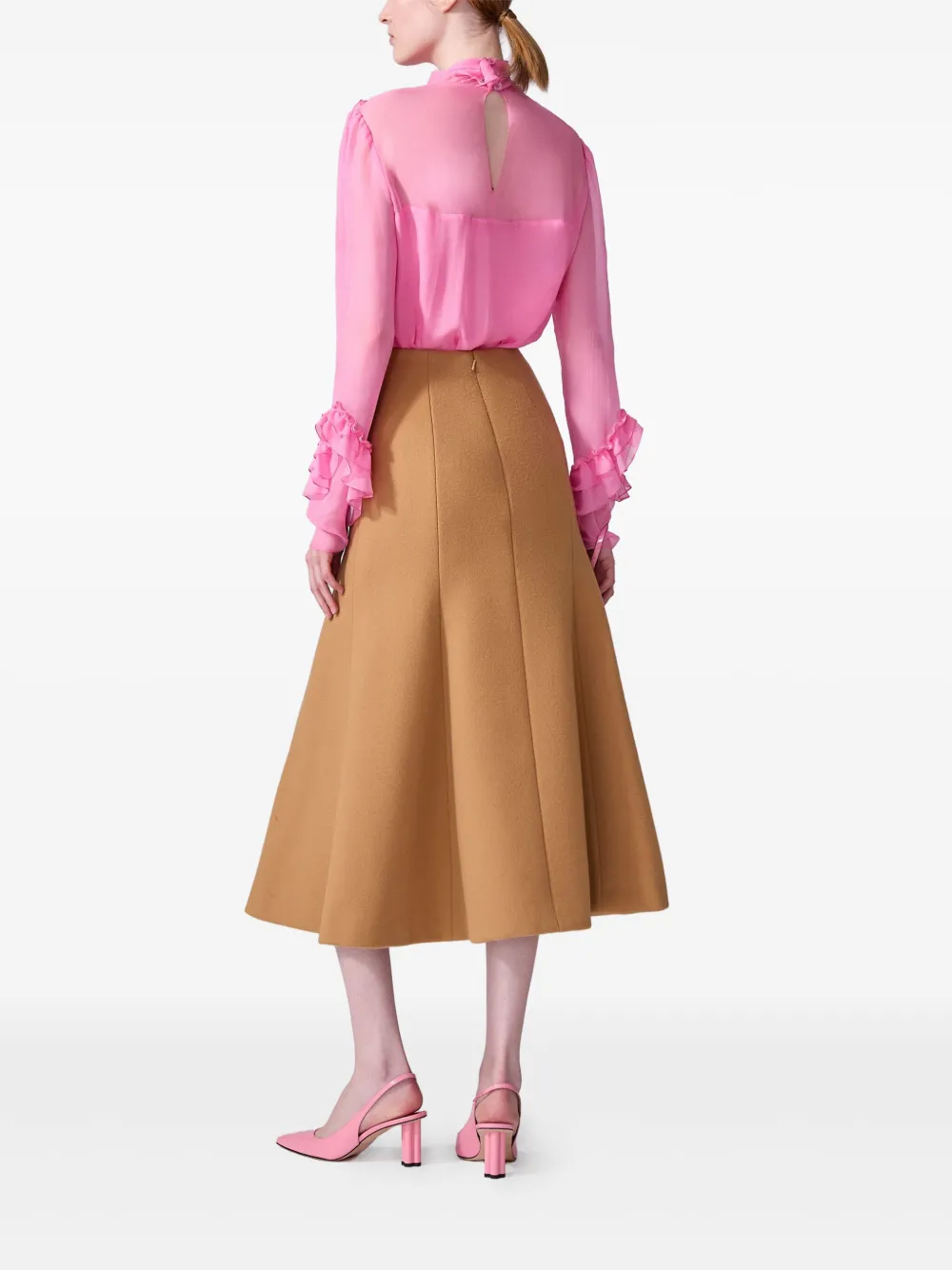 Carolina Herrera Wollen midi-rok Beige