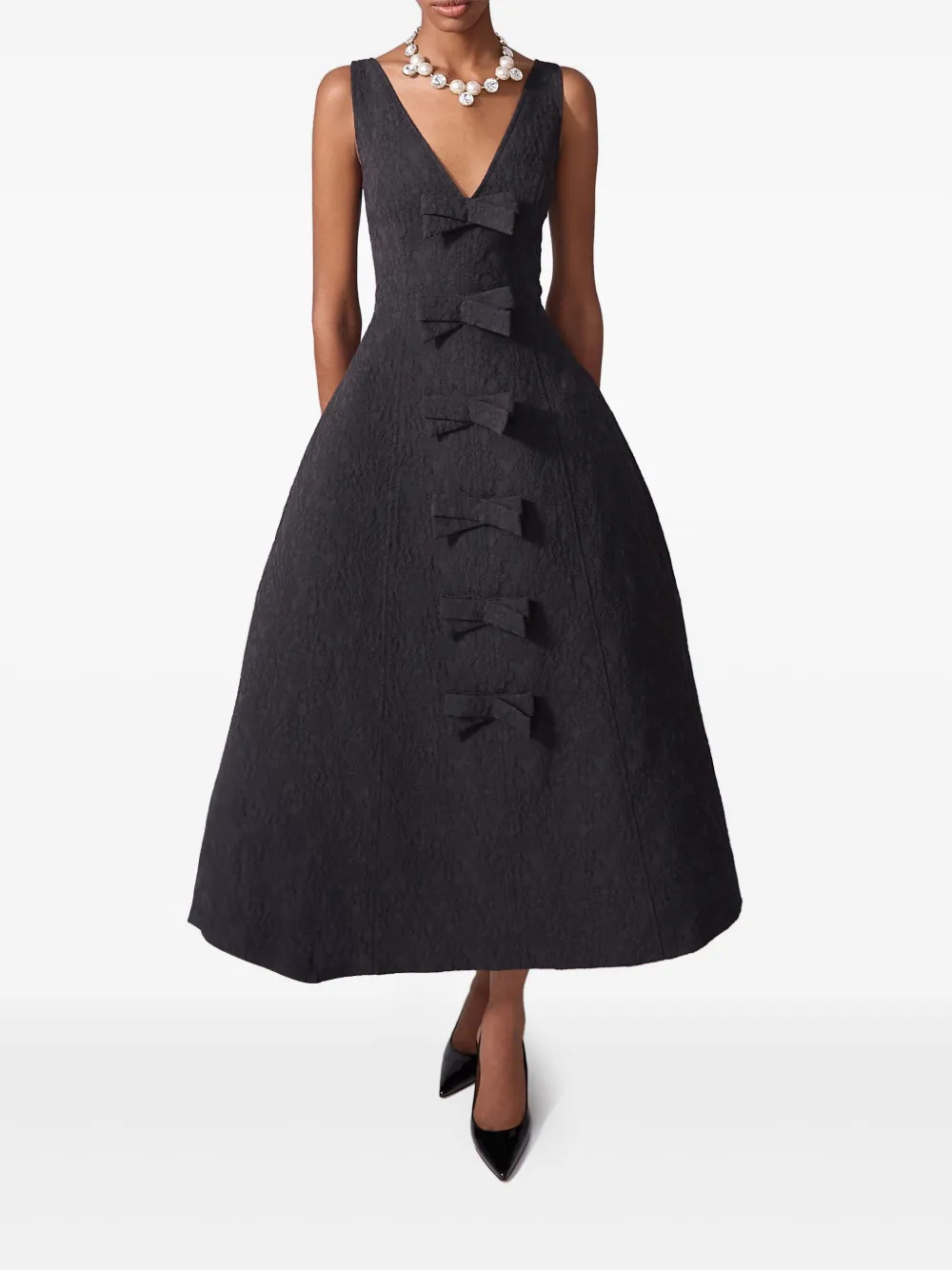 Carolina Herrera Midi-jurk met cloqué-effect Zwart