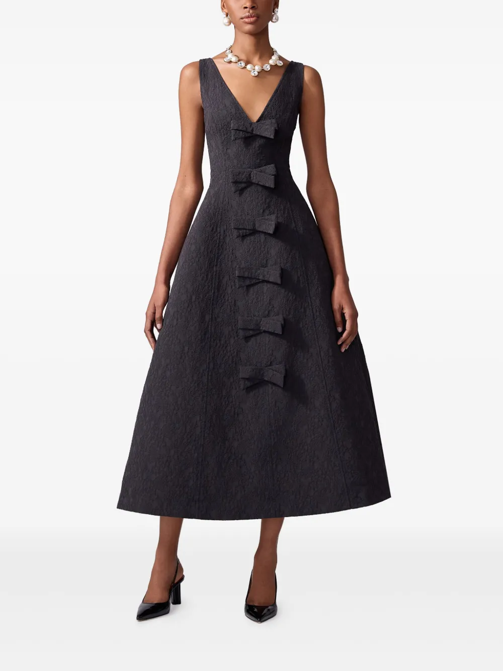 Carolina Herrera Midi-jurk met cloqué-effect Zwart