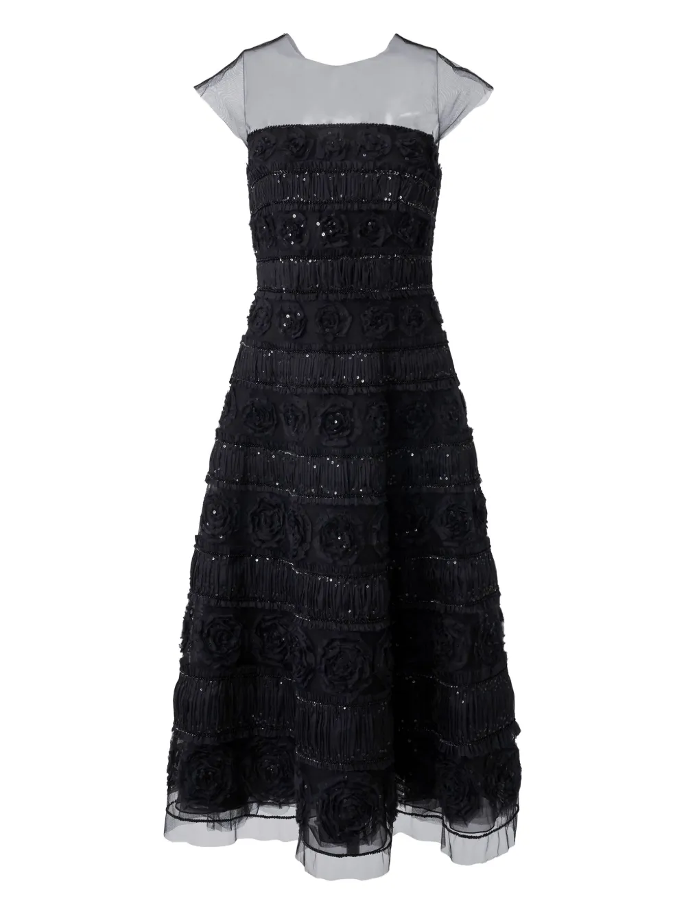 Carolina Herrera Midi-jurk met applicatie Zwart