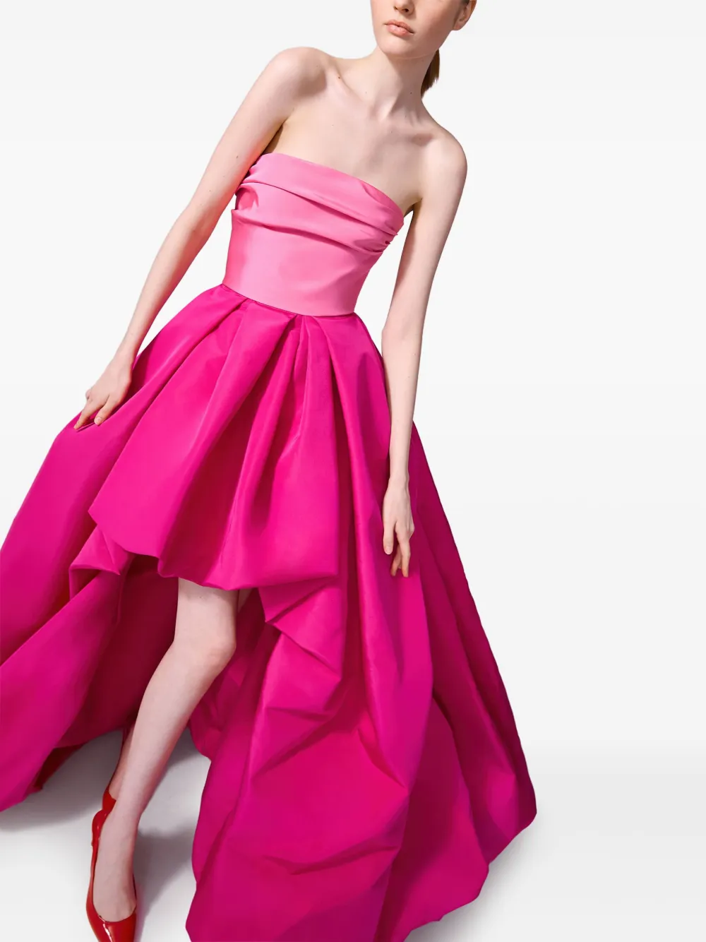 Carolina Herrera High-low Gown In Pink