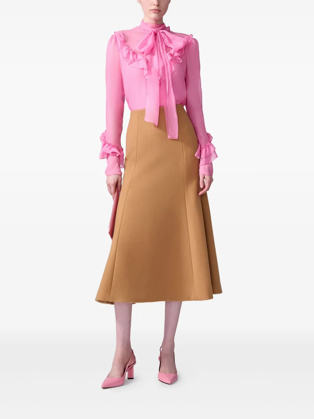 Carolina Herrera Chiffon shirt Roze