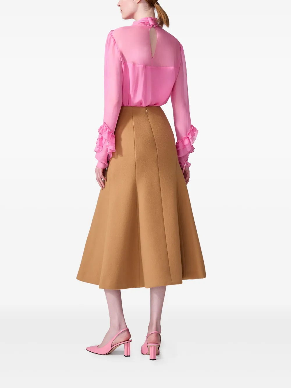 Carolina Herrera Chiffon shirt Roze