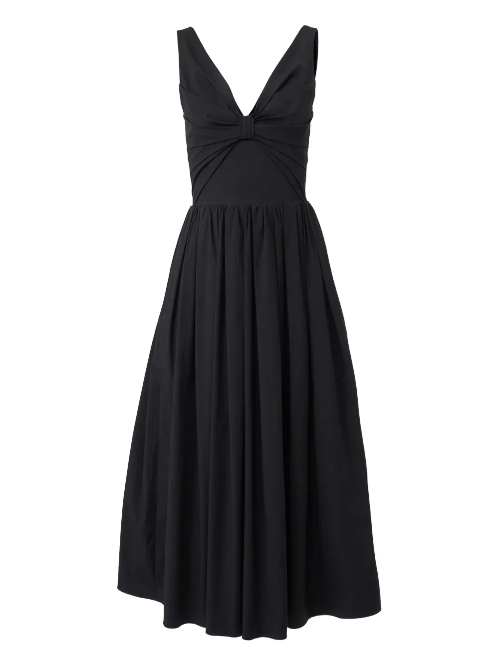 Carolina Herrera Gesmockte midi-jurk Zwart