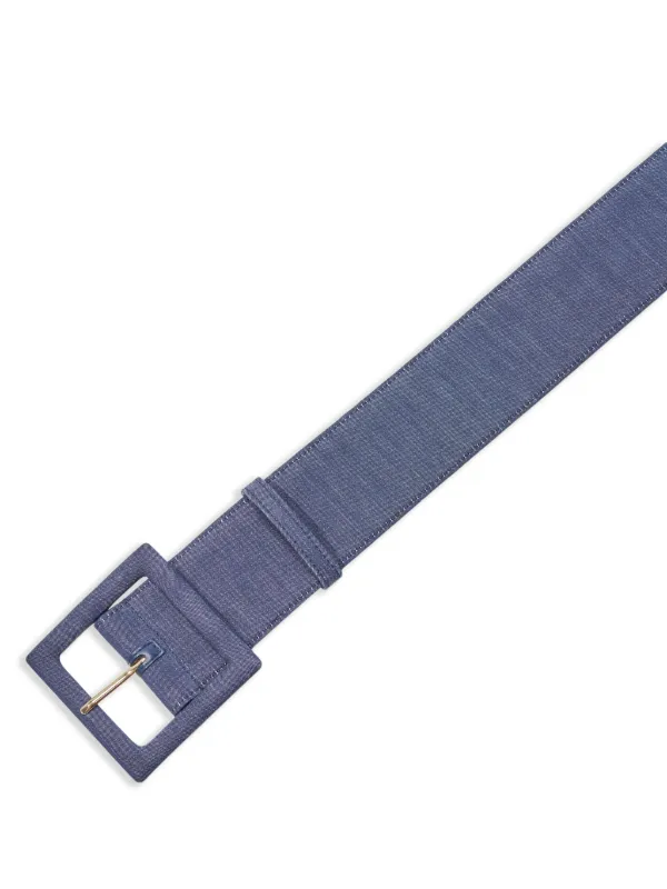 Carolina Herrera Navy Wide Denim Fabric Belt with Covered Square Buckle NWT XL CHHC | Wide belt navy - CH Carolina Herrera United States main image 3