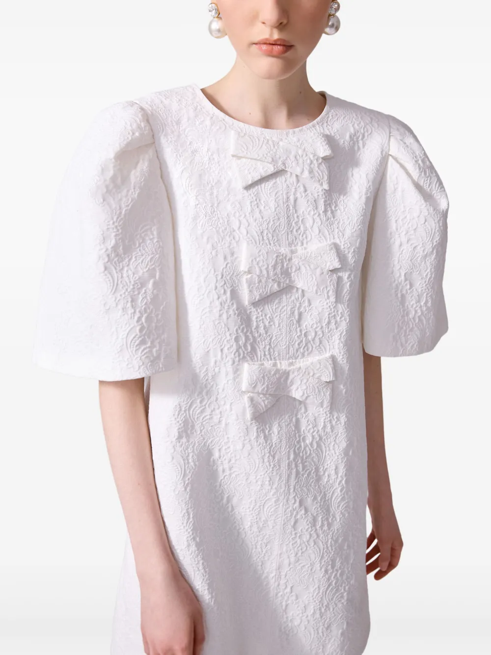 Carolina Herrera Jurk met cloqué-effect Wit