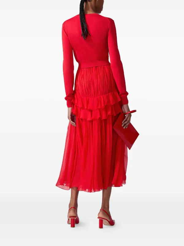 Carolina Herrera ruffle-detailed Midi Skirt Red FARFETCH IN