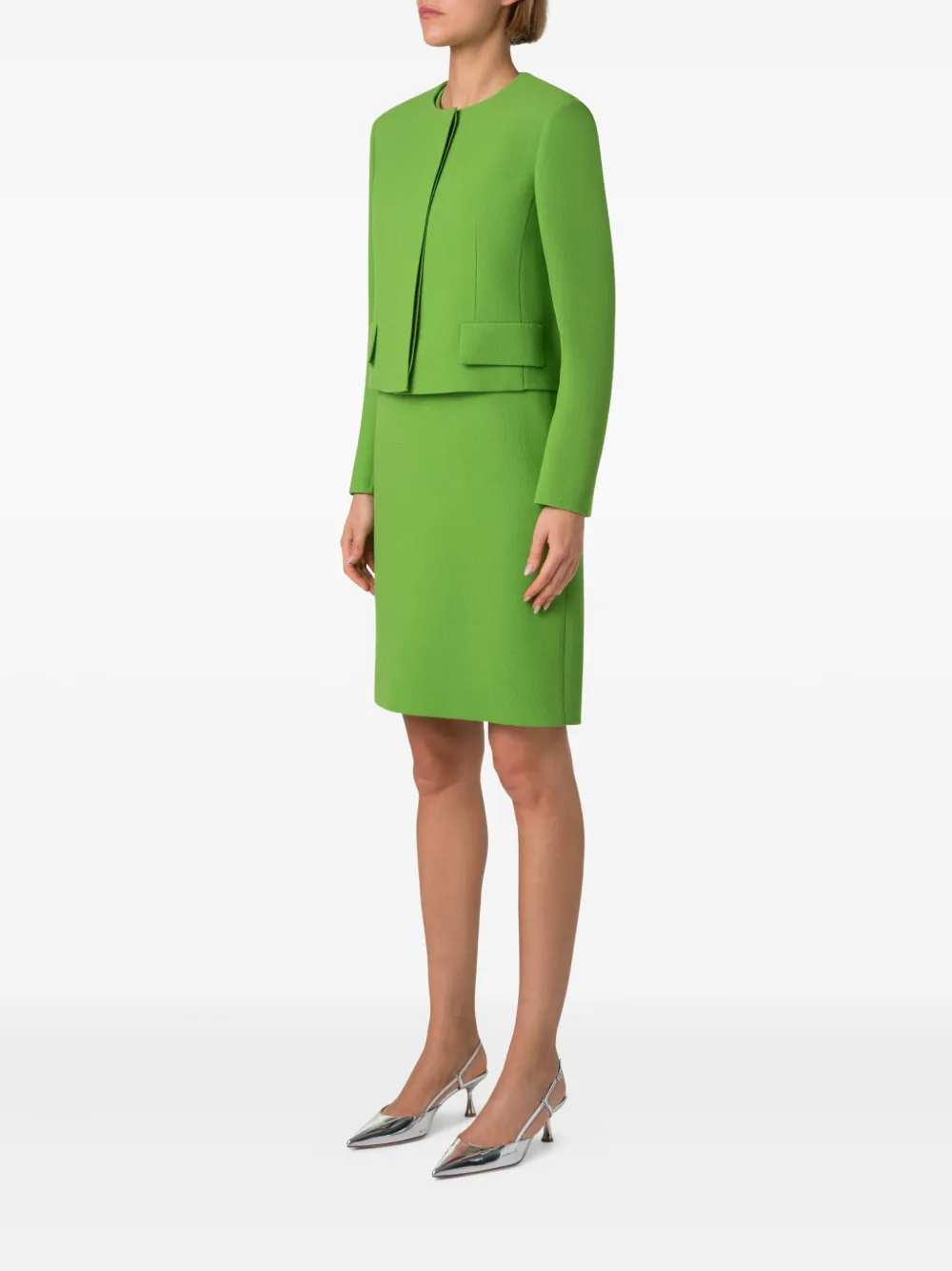 Akris Adriana Short Wool Crepe Jacket