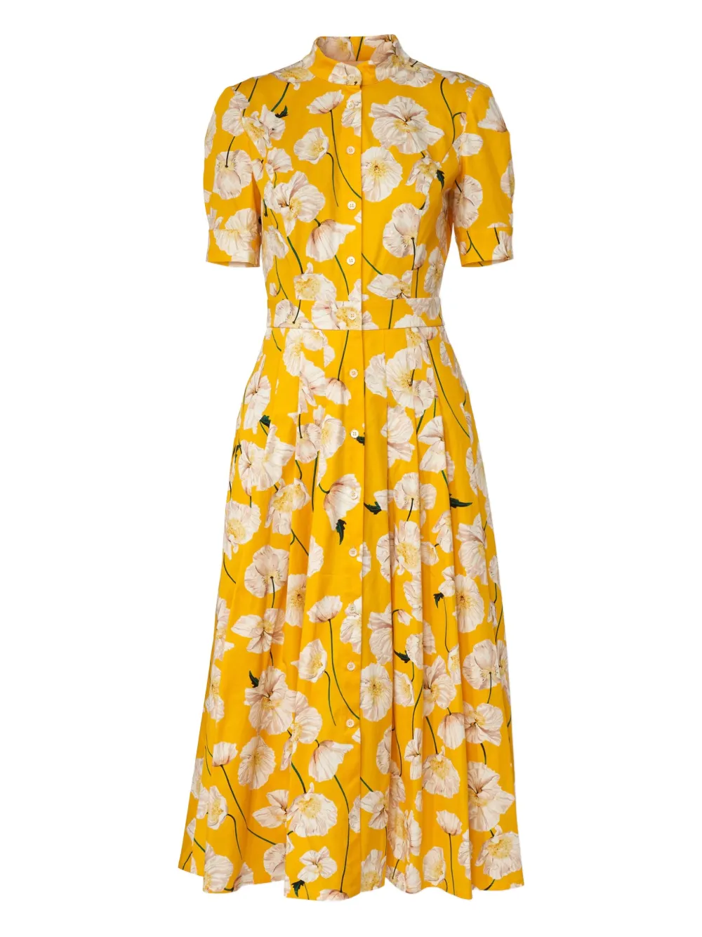 Carolina Herrera Katoenen midi-jurk - Geel