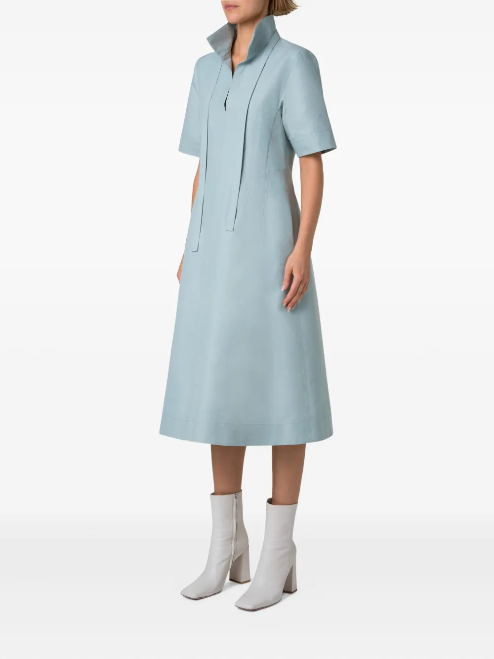 Akris Popeline katoenen midi-jurk Blauw
