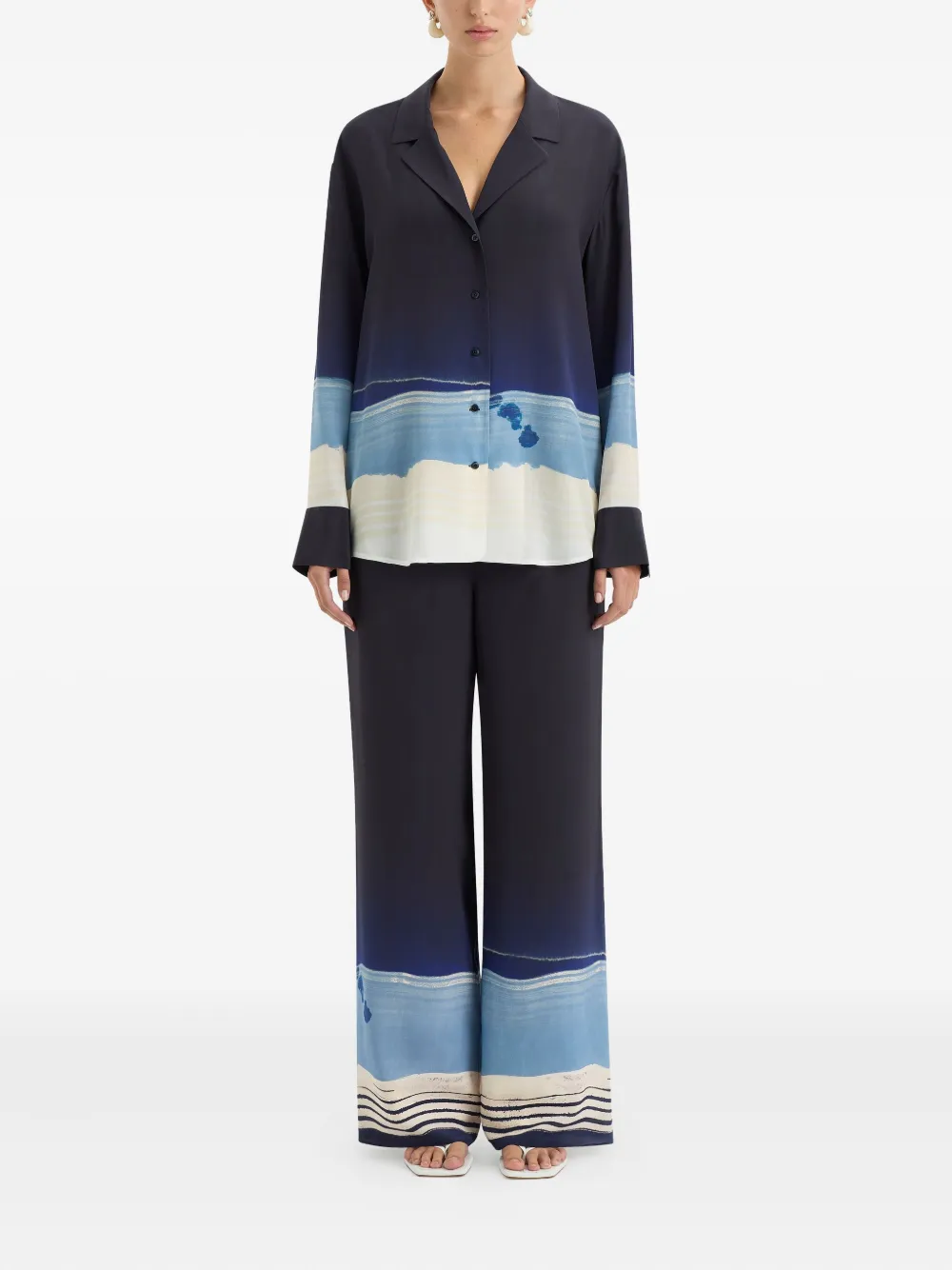 SIR. silk shirt - Blauw