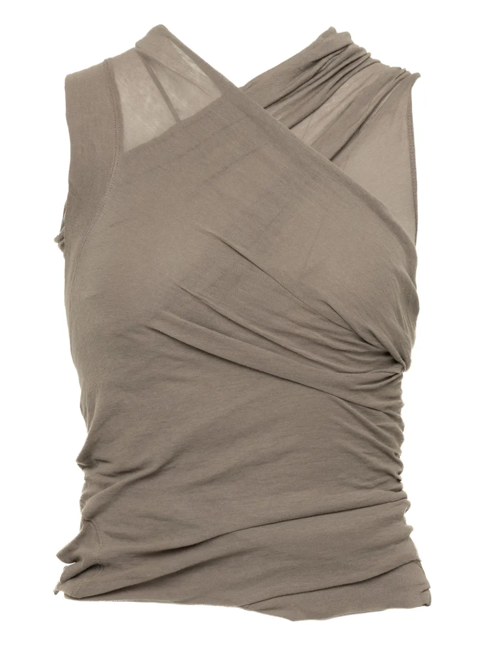 Rick Owens draped cross-front top | Grey | Image 1